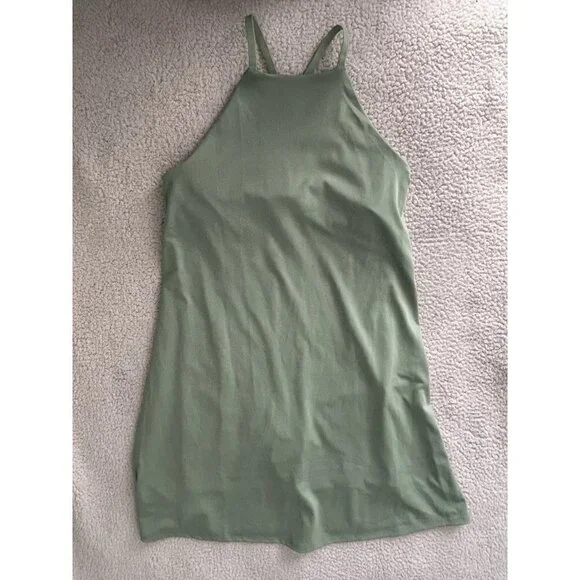 Madewell Flex Fitness Dress w/Built in Shorts Tennis Pickle Ball Green Size  M